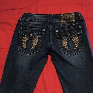 Women's Blue Jeans with Gold Accents